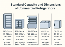 ظرفیت و ابعاد استاندارد یخچال فروشگاهی؛ راهنمای انتخاب دقیق برای فروشگاهها و هایپرمارکتها